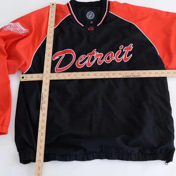 Vintage Giii Official  Licensed Nhl Detroit Red Wings Embroidered Red Jacket L - Picture 3 of 11